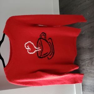 NWT Cupcakes and Cashmere Red Mug Heart Sweater